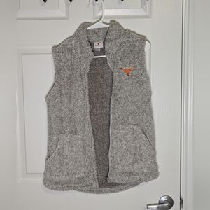 Texas Longhorns Sherpa Fleece Zip Vest Gray Size Small